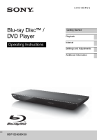 Sony BDP-S590 - Owners Manual